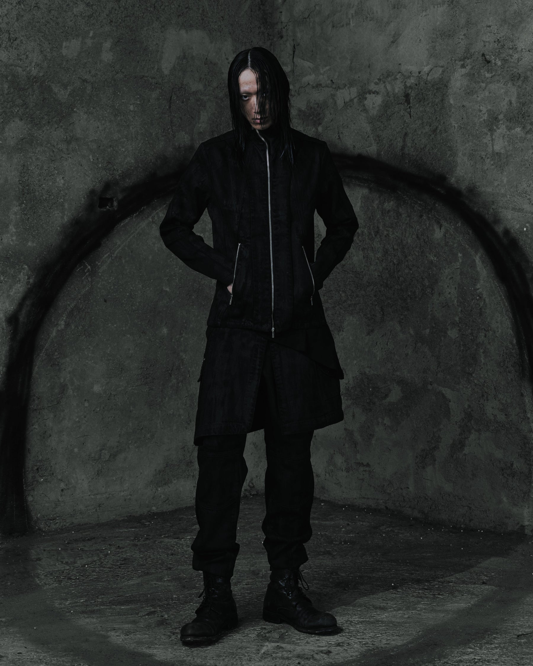 Arc-Zip Coated Denim Jacket