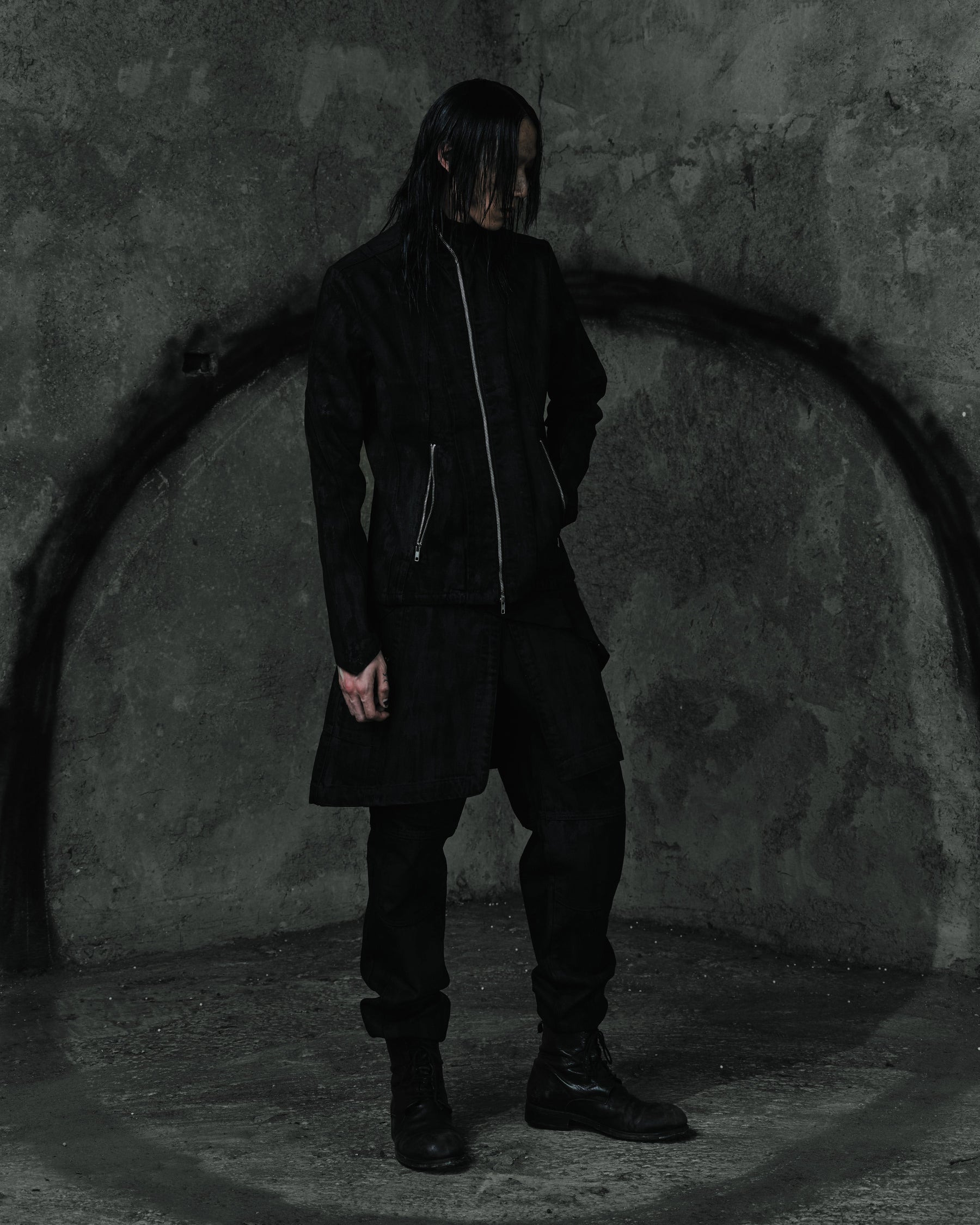 Arc-Zip Coated Denim Jacket