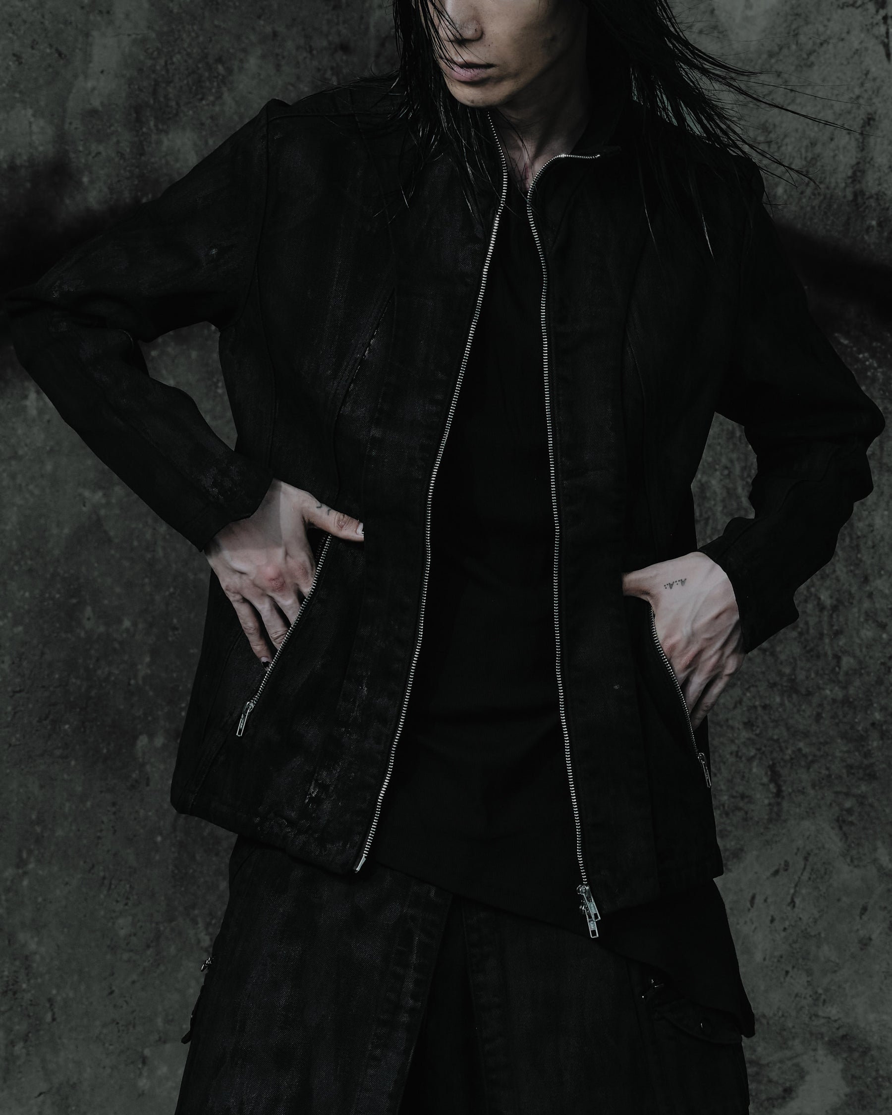 Arc-Zip Coated Denim Jacket