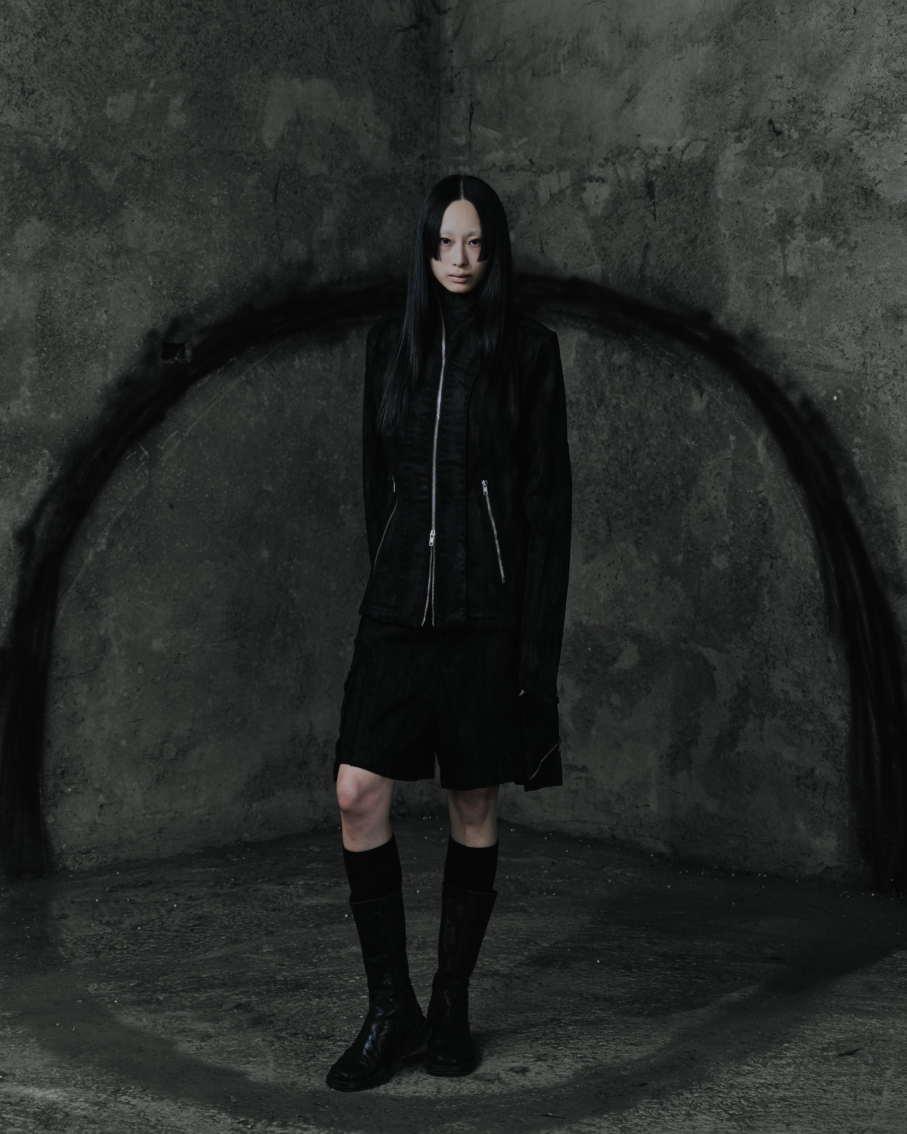 Arc-Zip Coated Denim Jacket