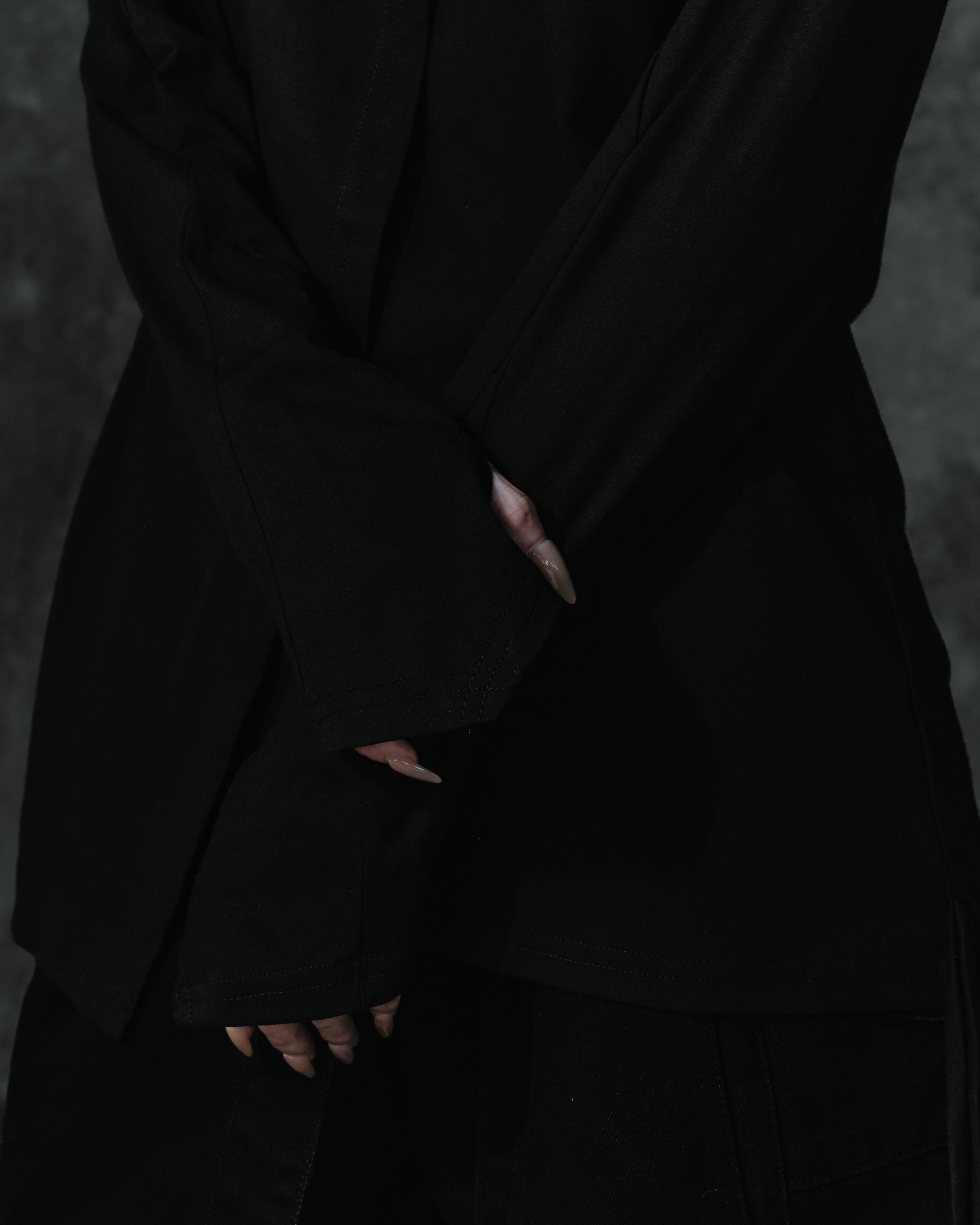 Long-Sleeve Top with Cape Panel